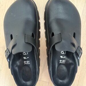 Birkenstock Papillio Black Leather Clogs Size 39
